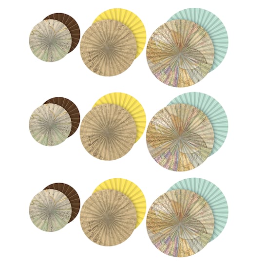 Teacher Created Resources Travel the Map Hanging Paper Fans, 3 Packs of 3